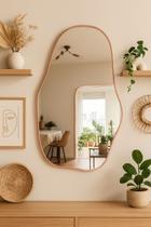 Espelho orgânico grande moldura metalizada rose gold, dourado, preto e prata moderno Espelho orgânico grande moldura metalizada rose gold, dourado, preto e prata moderno