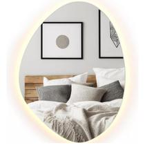 Espelho Organico Iluminado 60x40 Led Quente Neutro Salao Decorativo Espelho Organico Iluminado 60x40 Led Quente Neutro Salao Decorativo