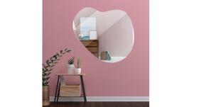 Espelho Orgânico Irregular Abstrato Coração Lapidado Médio/Grande Decorativo Tendência