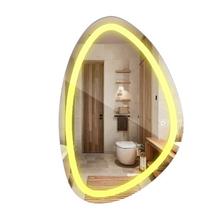 Espelho Organico Jateado Com Led Frontal Botão Touch Screen Lapidado Decorativo Luxo Espelho Organico Jateado Com Led Frontal Botão Touch Screen Lapidado Decorativo Luxo