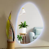 Espelho Orgânico Lapidado com LED 57X37cm Led À PILHA ou FONTE - Decora Loja