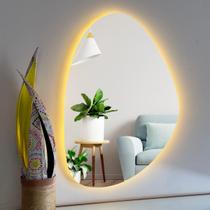 Espelho Orgânico Lapidado com LED 70x45cm com Led À PILHA ou FONTE - Decora Loja