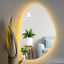 Espelho Orgânico Lapidado com LED 70x45cm com Led À PILHA ou FONTE - Decora Loja