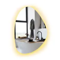 Espelho Orgânico Led Decorativo 80x60 Lapidado Sala Banheiro