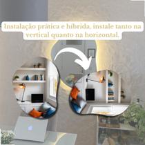 Espelho Orgânico Led Decorativo Grande 93x73cm Lavabo/ Banheiro/Maquiagem