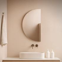 Espelho Orgânico Meia Lua Lapidado para Banheiro 89x48,7