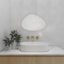 Espelho Orgânico Moderno Lapidado em Vidro 44 x 29cm com Suporte para Fixação Espelho Orgânico Moderno Lapidado em Vidro 44 x 29cm com Suporte para Fixação