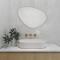 Espelho Orgânico Moderno Lapidado em Vidro 58 x 43cm com Suporte para Fixação Espelho Orgânico Moderno Lapidado em Vidro 58 x 43cm com Suporte para Fixação