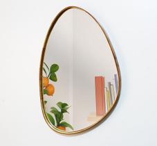 Espelho Organico Moldura Em Lamina De Madeira 40cm X 30cm Com Borda Lançamento Luxo