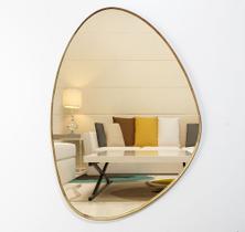 Espelho Organico Moldura Em Lamina De Madeira 70cm X 50cm Com Borda Lançamento Luxo