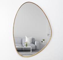 Espelho Organico Moldura Em Lamina De Madeira 80cm X 60cm Com Borda Lançamento Luxo Grande