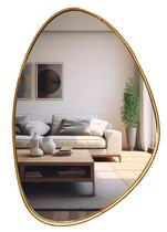 Espelho Organico Moldura Em Lamina De Madeira 90cm X 65cm Com Borda Lançamento Luxo Grande Espelho Organico Moldura Em Lamina De Madeira 90cm X 65cm Com Borda Lançamento Luxo Grande