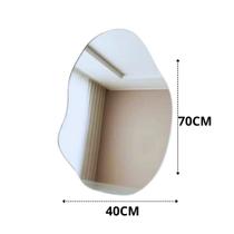 Espelho Orgânico Mykonos Abstrato Formato Diferente Decoração Com LED Bivolt Duas Cores + Fonte