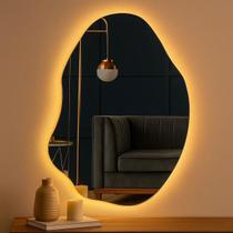 Espelho Orgânico OG04 com LED 70x50 90x60 115x60 Luz Quente e Fria Borda Lapidada Botão Touch Espelho Orgânico OG04 com LED 70x50 90x60 115x60 Luz Quente e Fria Borda Lapidada Botão Touch