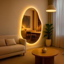 Espelho Orgânico OG04 com LED 70x50 90x60 115x60 Luz Quente e Fria Borda Lapidada Botão Touch Espelho Orgânico OG04 com LED 70x50 90x60 115x60 Luz Quente e Fria Borda Lapidada Botão Touch