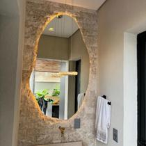 Espelho Orgânico OG04 com LED 70x50 90x60 115x60 Luz Quente e Fria Borda Lapidada Botão Touch Espelho Orgânico OG04 com LED 70x50 90x60 115x60 Luz Quente e Fria Borda Lapidada Botão Touch