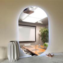 Espelho Orgânico Oval Com Led 50x80cm À Pilha Ou Fonte - Decora Loja