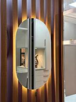 Espelho Orgânico Oval Com Led 50x80cm Lapidado