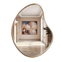 Espelho Orgânico Sierra Borda Em Lâmina Madeira Natural 91X70