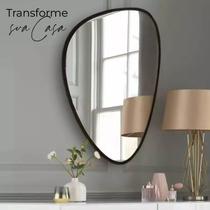 Espelho Orgânico Suporte Corpo Inteiro Preto 60x40cm Luxo