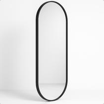 Espelho Oval 110x50 Moldura Alumínio Design Retrô para Banheiro, Quarto ou Sala LOPAZZi