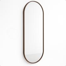 Espelho Oval 110x50 Moldura Alumínio Design Retrô para Banheiro, Quarto ou Sala LOPAZZi Espelho Oval 110x50 Moldura Alumínio Design Retrô para Banheiro, Quarto ou Sala LOPAZZi