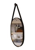 ESPELHO OVAL (60x47 cm ) COM ALÇA EM COURO ESPELHO OVAL (60x47 cm ) COM ALÇA EM COURO