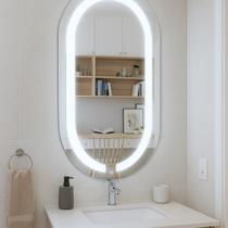 Espelho Oval 75cm X 50cm Touch Led 2 Cores Reduna Espelho Oval 75cm X 50cm Touch Led 2 Cores Reduna