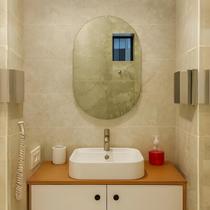 Espelho Oval 80x50cm Decorativo Parede Banheiro Quarto Sala Hall Vertical Horizontal