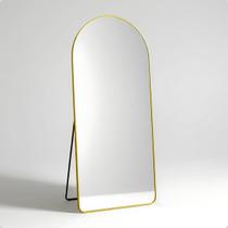 Espelho Oval com Base Reta Grande 170x70 Corpo Inteiro Suporte de Chão Moldura de metal