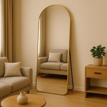 Espelho Oval com Base Reta Grande 170x70 Corpo Inteiro Suporte de Chão Moldura de metal Espelho Oval com Base Reta Grande 170x70 Corpo Inteiro Suporte de Chão Moldura de metal