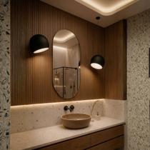Espelho Oval Com Couro 80x50 Polido Moderno Decorativo Luxo C/ Suporte Parede Banheiro Quarto Sala Espelho Oval Com Couro 80x50 Polido Moderno Decorativo Luxo C/ Suporte Parede Banheiro Quarto Sala