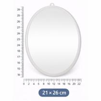 Espelho Oval com Suporte Moldura Plástica Leve e Moderna
