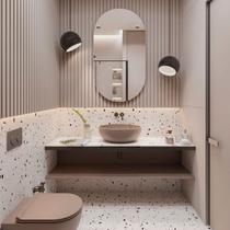 Espelho Oval Corpo Inteiro Vidro 50x40cm Fixação Autocolante