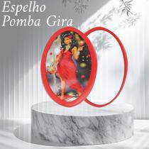 Espelho Oval de Pomba Gira Proteção Força Feminina Uso Ritualístico