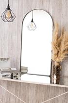 Espelho Oval Decorativo Base reta Janela Moldura 100x50cm Metal - Aiko Comércio