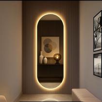 Espelho Oval Grande 150x40 Decoração Corpo Inteiro com LED - Luz fria e Luz quente - Lopazzi