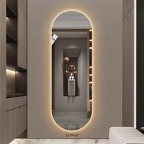 Espelho Oval Grande 150x40 Decoração Corpo Inteiro com LED - Luz fria e Luz quente - Lopazzi