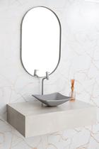 Espelho Oval Grande 80x50 com Moldura de Metal p/ Quarto Sala Banheiro - Lopazzi
