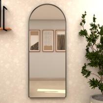 Espelho Oval Grande com Base Reta Moldura Metal 150x40 Janela Quarto Sala Espelho Oval Grande com Base Reta Moldura Metal 150x40 Janela Quarto Sala