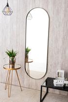 Espelho Oval Grande Corpo Inteiro 150x50 Decoração Moldura em Metal