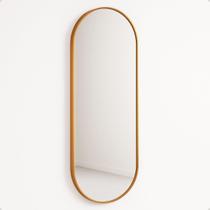 Espelho Oval Grande Corpo Inteiro 150x50 Decoração Moldura em Metal Espelho Oval Grande Corpo Inteiro 150x50 Decoração Moldura em Metal