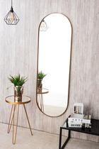 Espelho Oval Grande Corpo Inteiro 150x50 Decoração Moldura em Metal - Lopazzi