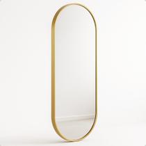 Espelho Oval Grande Corpo Inteiro 150x50 Decoração Moldura em Metal Espelho Oval Grande Corpo Inteiro 150x50 Decoração Moldura em Metal