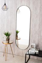 Espelho Oval Grande Corpo Inteiro 150x50 Decoração Moldura em Metal