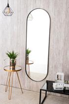 Espelho Oval Grande Corpo Inteiro 150x50 Decoração Moldura em Metal - Lopazzi