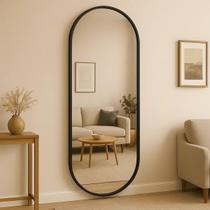 Espelho Oval Grande Corpo Inteiro 150x50cm Com Moldura Alumínio Para Quarto Sala Decorativo Espelho Oval Grande Corpo Inteiro 150x50cm Com Moldura Alumínio Para Quarto Sala Decorativo