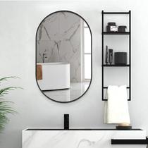 Espelho oval grande decoração 80x50 p/ salas quartos - moldura de metal em várias cores