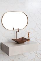 Espelho oval grande decoração 80x50 p/ salas quartos - moldura de metal em várias cores