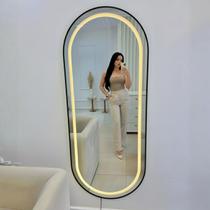 Espelho Oval Grande LED Corpo Inteiro Moldura 170x70 para Quarto Salão Loja